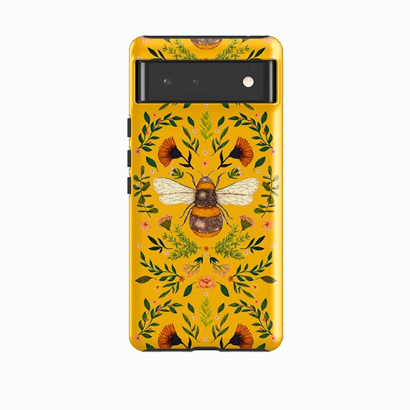 Sleek Surface Stylish Detail Layer Google Tough Case -  Botanical Bee Honey By Jade Mosinski