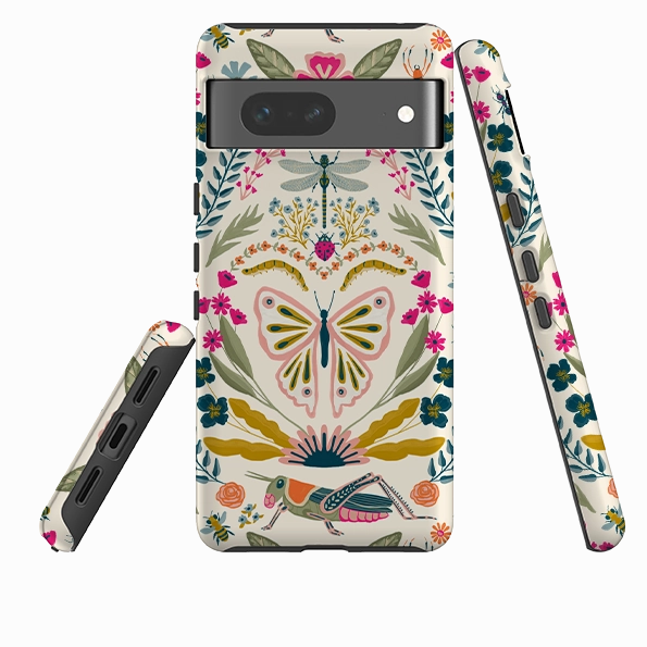 Hybrid Finish Matte Pattern Layer Google Tough Case - Butterfly Floral By Abby Jacobs