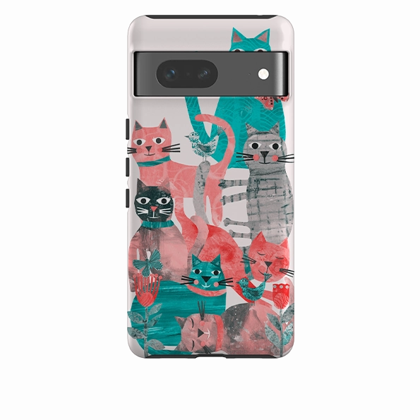 Urban Minimalism Vivid Surface Google Tough  Case - Cat Party II By Tracey English