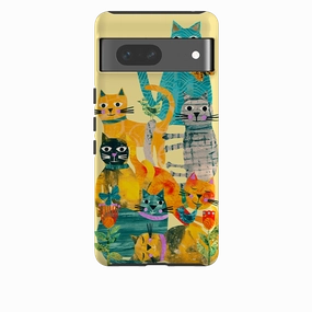 Google Tough  Case - Cat Party III By Tracey English Modern Grip Texture