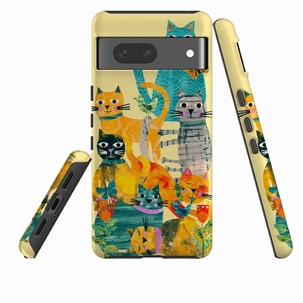 Luxury Layer Texture Google Tough  Case - Cat Party III By Tracey English