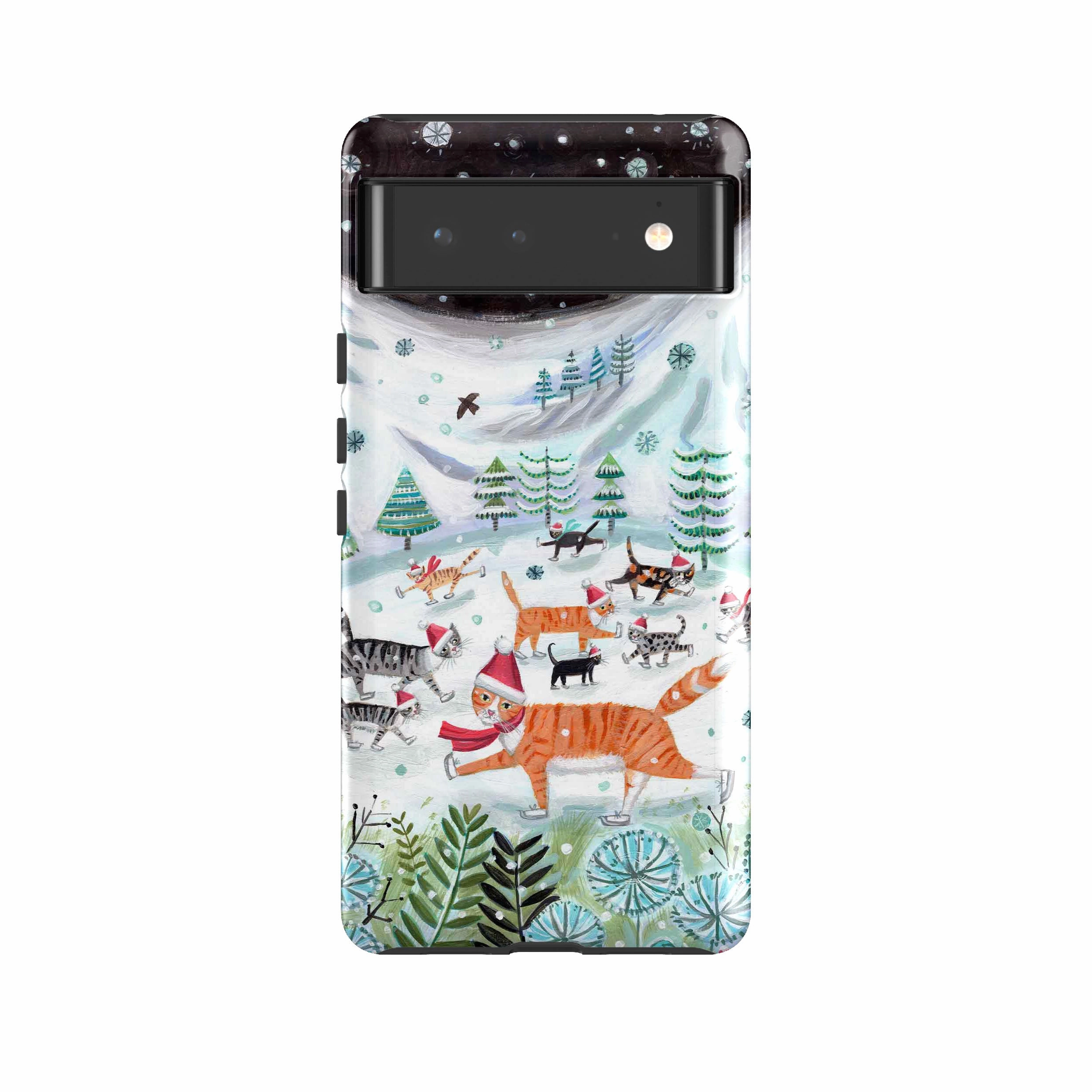Google Tough Case -  Cats On Ice By Mary Stubberfield Modern Surface Design Clear Pattern