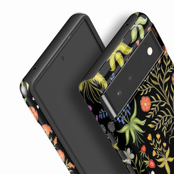 Google Tough Case -  Fleurs Black By Catherine Rowe Hybrid Look
