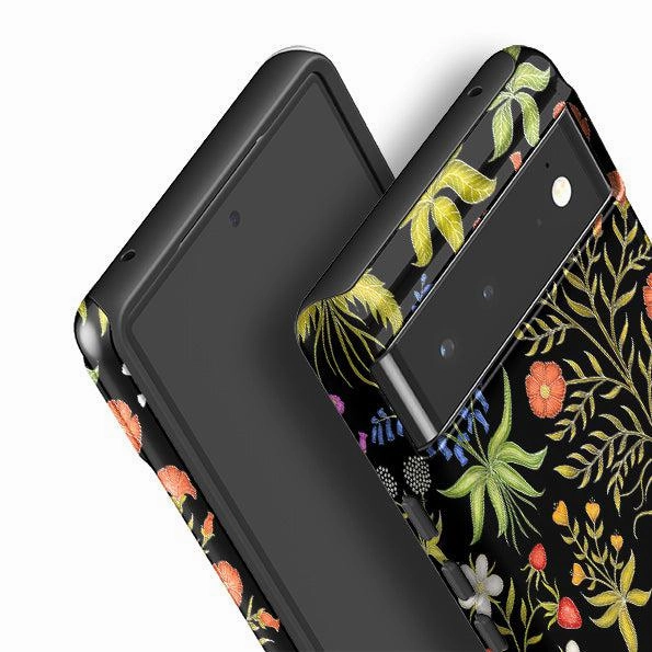 Google Tough Case -  Fleurs Black By Catherine Rowe Soft Layer Texture