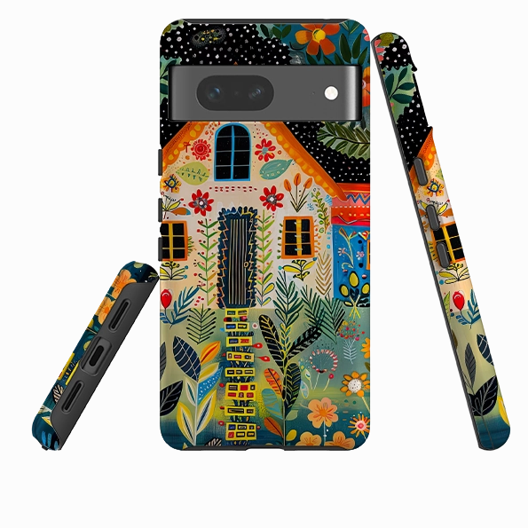 Google Tough Case - Folk Art House II Vivid Coloration