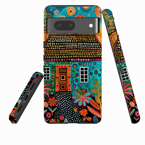 Google Tough Case - Folk Art House VII Stylish Texture Desk Companion
