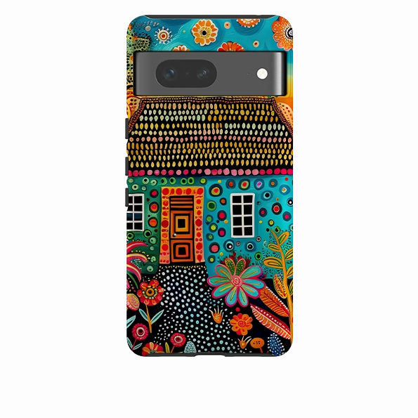 Smooth Lining Google Tough Case - Folk Art House VII