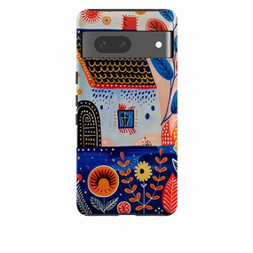 Premium Texture Layer Google Tough Case - Folk Art House VIII
