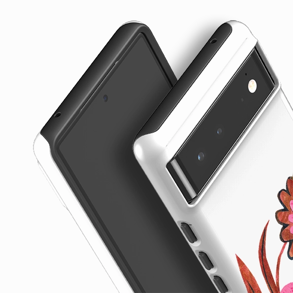 Comfort Design Gloss Layer Finish Google Tough Case -  Folk Floral Bird By Tracey English