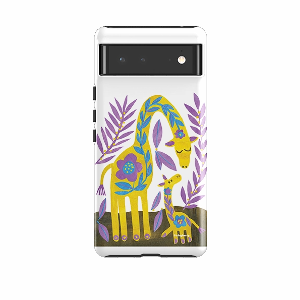 Soft Feel Light Frame Google Tough Case -  Folk Giraffes By Tracey English