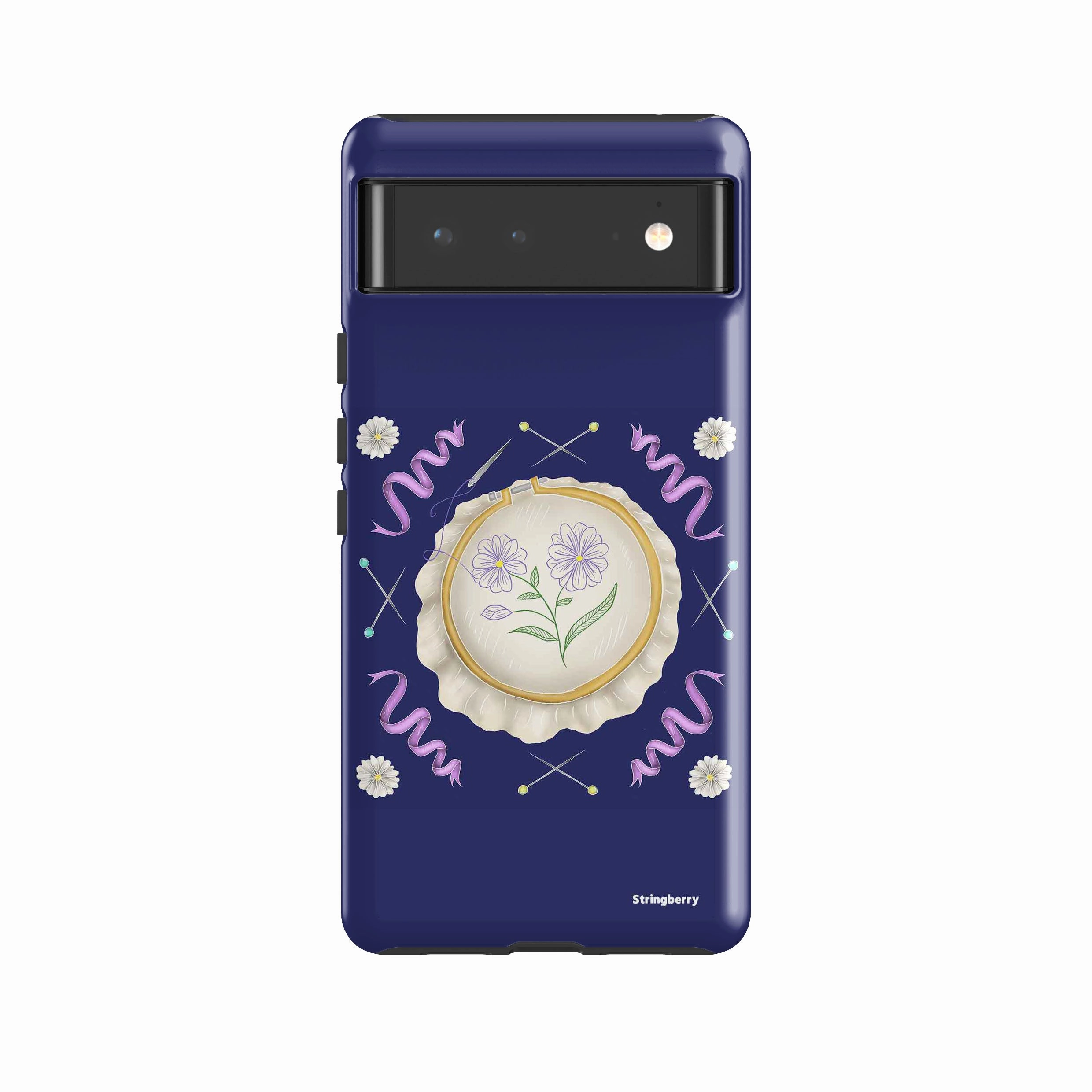 Google Tough Case -  Google Pixel Case Daisy Needlework By Catherine Rowe Smooth Look Texture