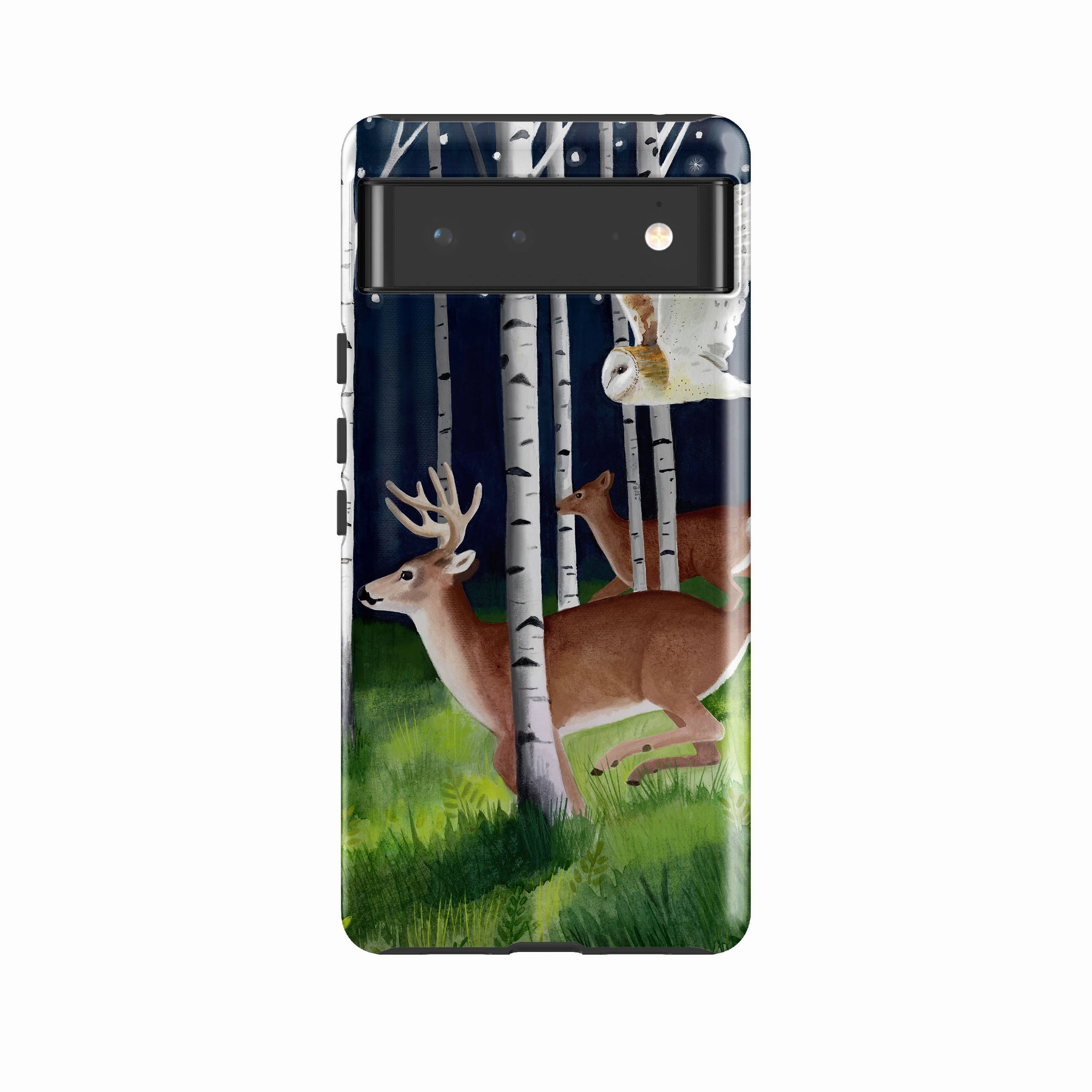 Rugged Protection Smooth Form Google Tough Case -  Green Forest By Bex Parkin