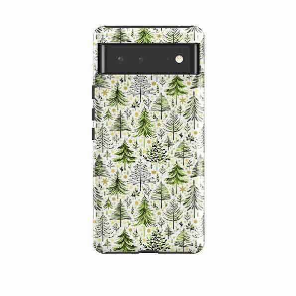 Rugged Surface Build Google Tough Case -  Green Xmas Trees By Elisabeth Haager