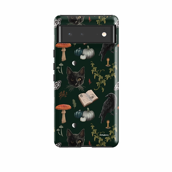 Protective Form Fit Soft Finish Layer Google Tough Case -  Halloween Pattern I By Anna Stead