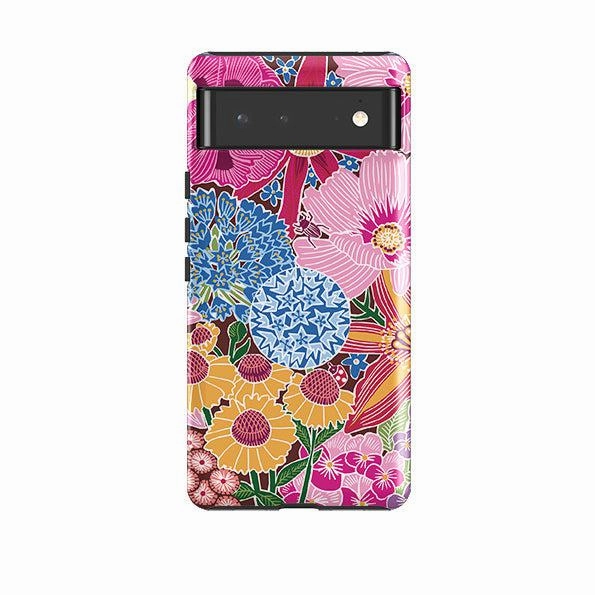 Luxury Build Soft Surface Google Tough Case -  Jigsaw Floral 2 By Kate heiss