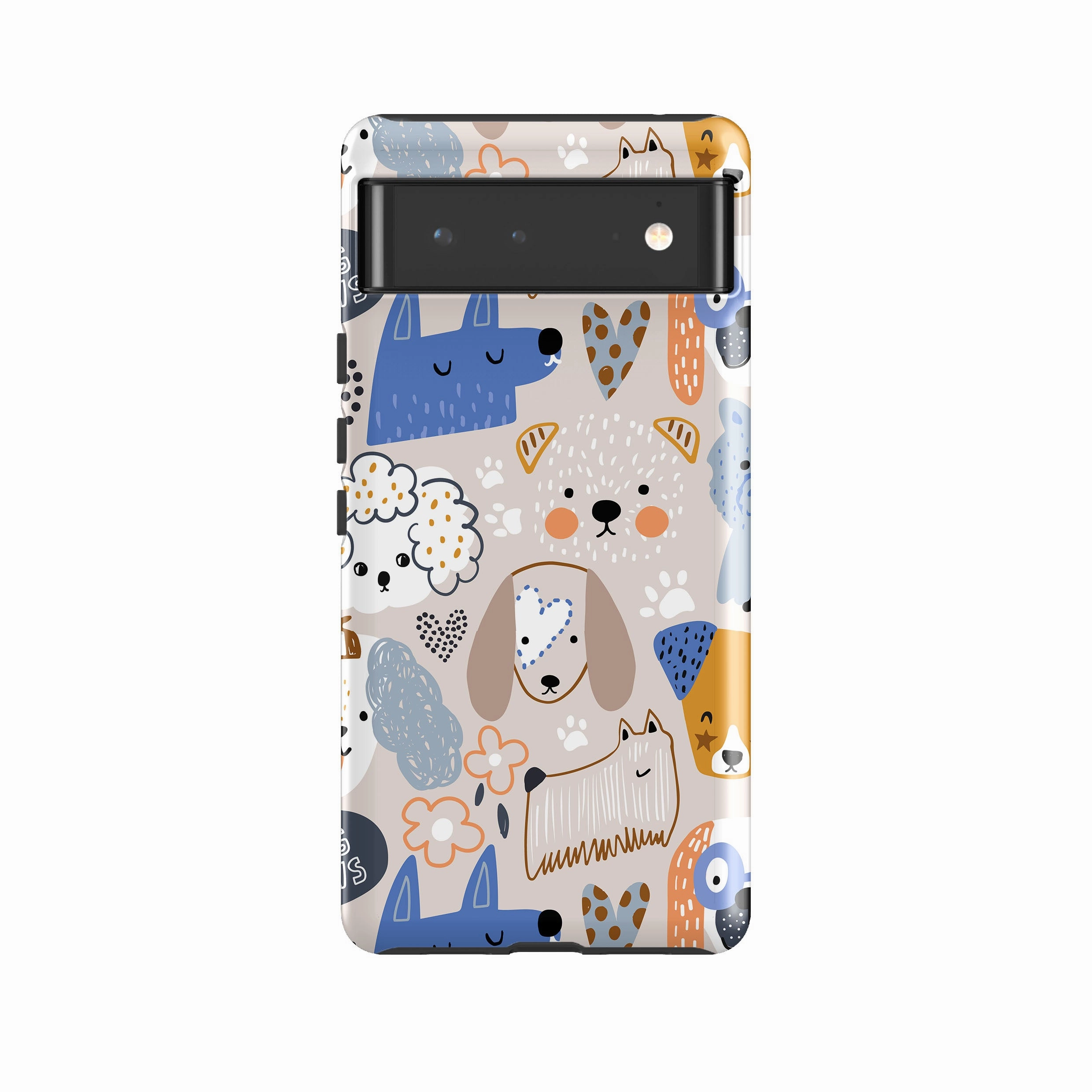 Slim Fit Design Transparent Look Google Tough Case -  Love Dogs