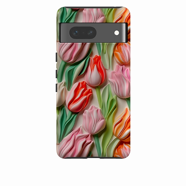 Google Tough  Case - Maastricht Tulips Flexible Fit Rugged Edge Texture