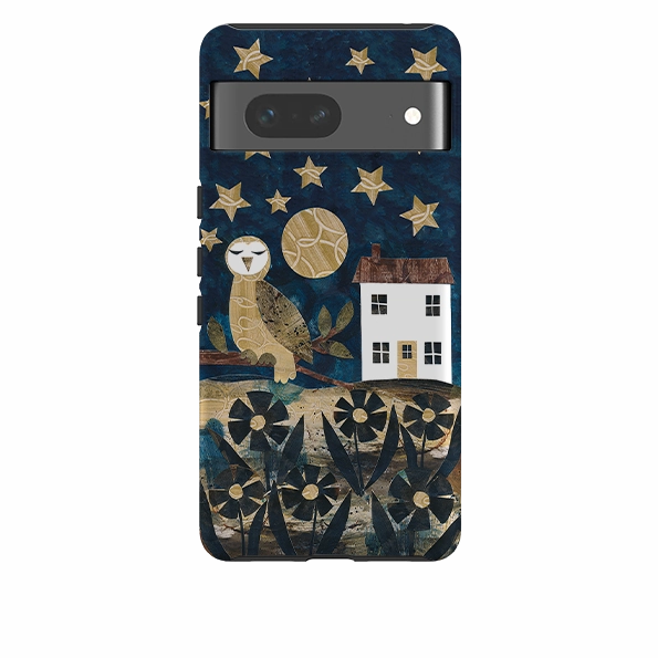 high quality build Modern Pattern Layer Google Tough Case - Night Watch Owl By Tracey English