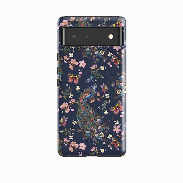 Hybrid Pattern Design Google Tough Case -  Peacock and Cherry Blossoms Iris By Helen Ahpornsiri