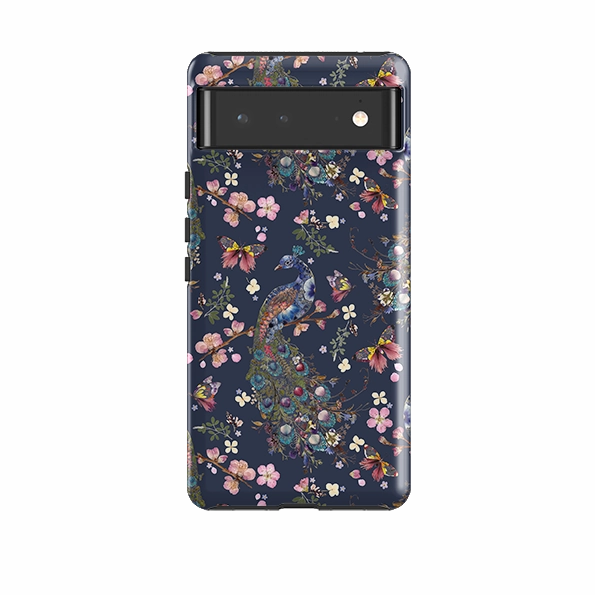 Lightweight Grip Google Tough Case -  Peacock and Cherry Blossoms Iris By Helen Ahpornsiri