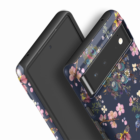 Modern Finish Glossy Finish Look Google Tough Case -  Peacock and Cherry Blossoms Iris By Helen Ahpornsiri