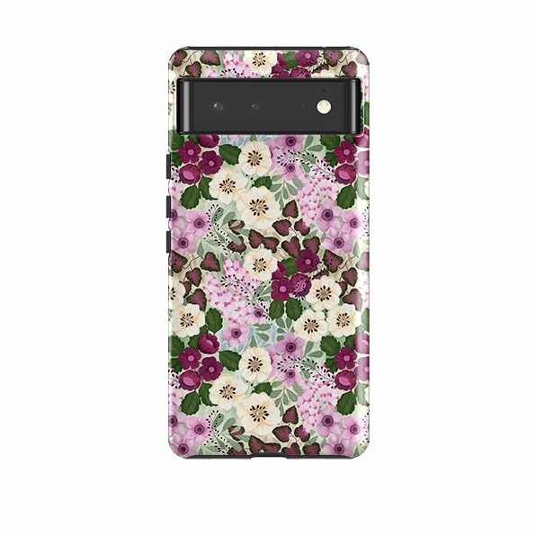 Google Tough Case -  Purple Flowers By Bex Parkin Colorful Finish Grip Control