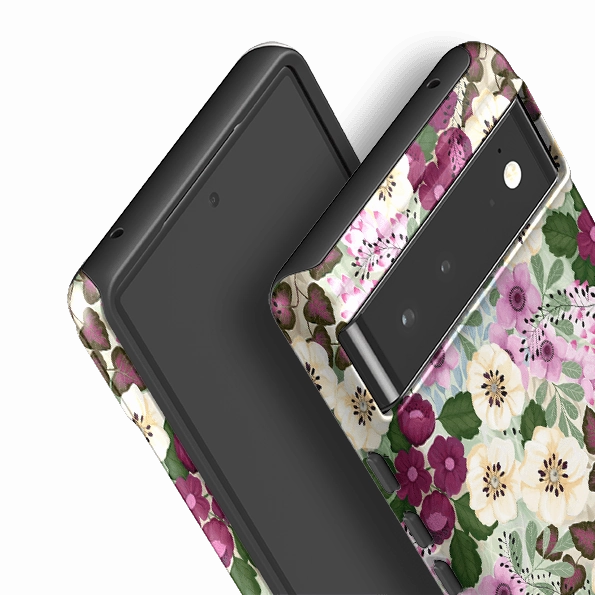 custom design Hybrid Frame Google Tough Case -  Purple Flowers By Bex Parkin