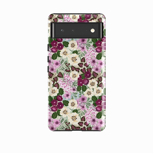 elegant design Google Tough Case -  Purple Flowers By Bex Parkin