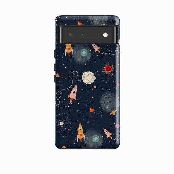 Minimal Build Texture Google Tough Case -  Rockets Midnight By Katherine Quinn