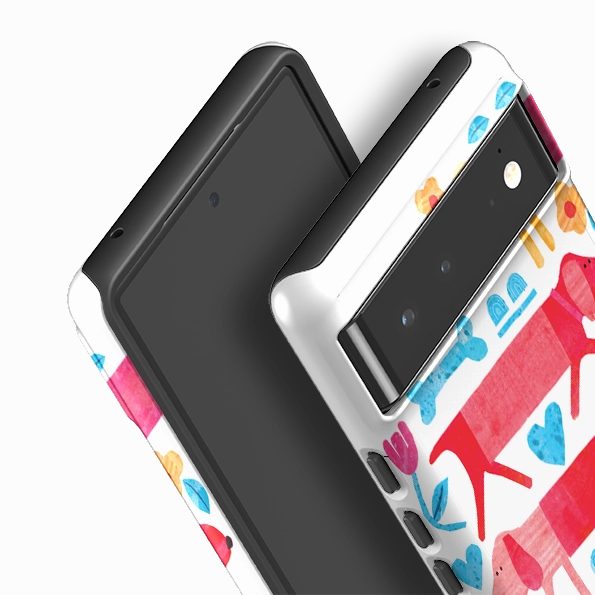 Hybrid Material Durable Design Google Tough Case -  Sausage Dog By Tracey English