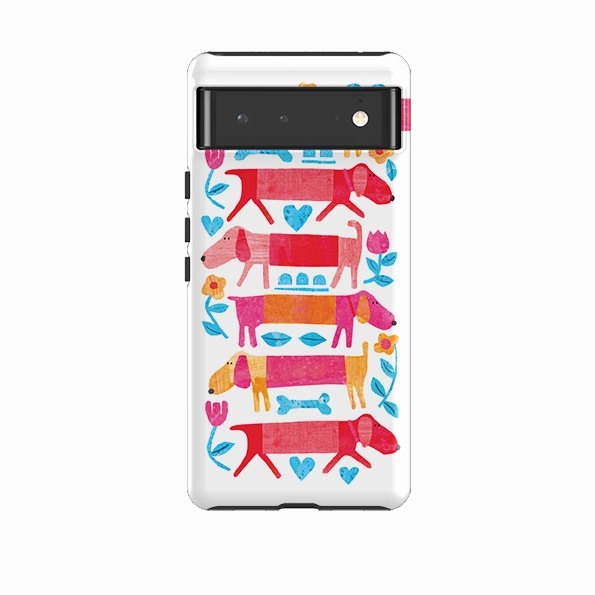 Edge Reinforced Compact Protection Google Tough Case -  Sausage Dog By Tracey English