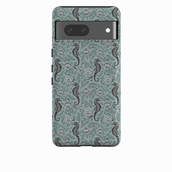 Premium Look Soft Edge Detail Google Tough Case -  Seahorse Seafoam By Catherine Rowe