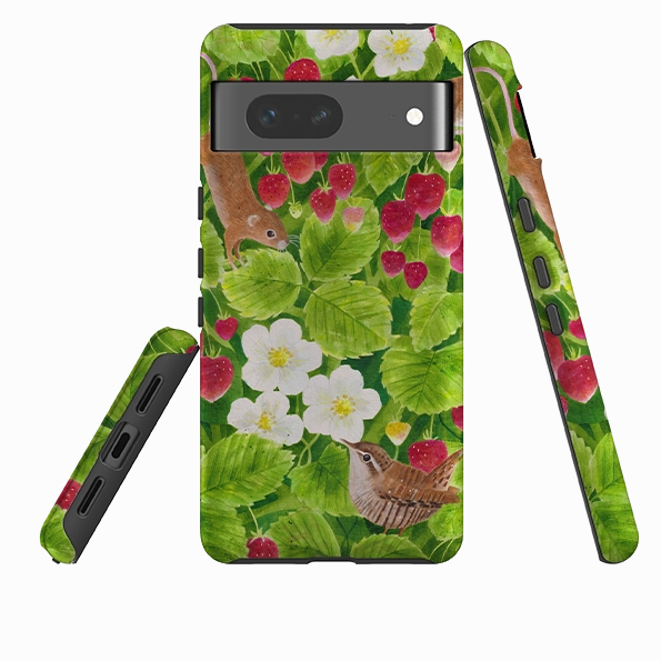 Durable Surface Design Flexible Build Form Google Tough Case -  Strawberry Thieves By Bex Parkin
