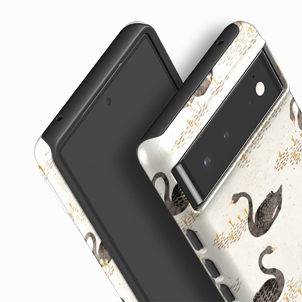 Smooth Finish Touch Google Tough Case -  Swans Cream By Katherine Quinn