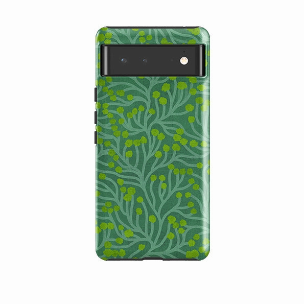 Google Tough Case -  Vine Green And Teal By Katherine Quinn Carbon Fiber