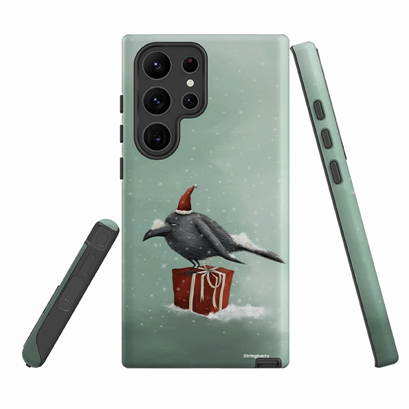 Samsung Tough Case - Santa Crow By Maja Lindberg Lightweight Shell Protective Design Texture