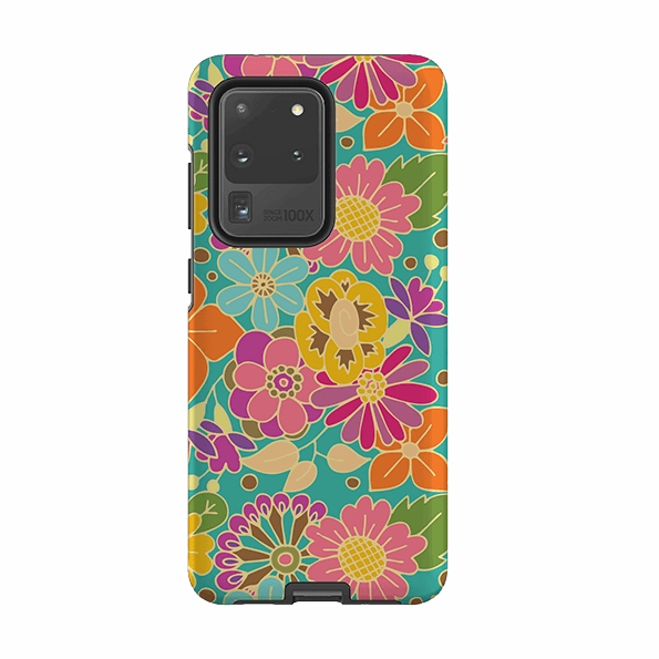 Comfort Build Layer Textured Grip Samsung Tough Case - Bouquet By Amelia Bowman