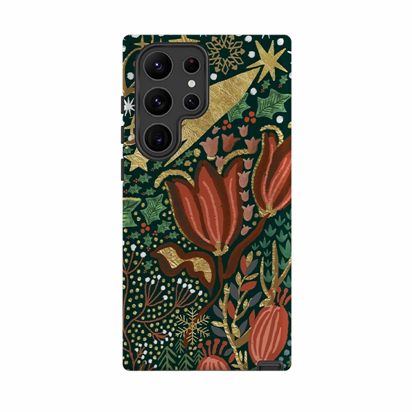 Shockproof Edge Sleek Appearance Samsung Tough Case - Winter Deer III By Emma Frances Grant