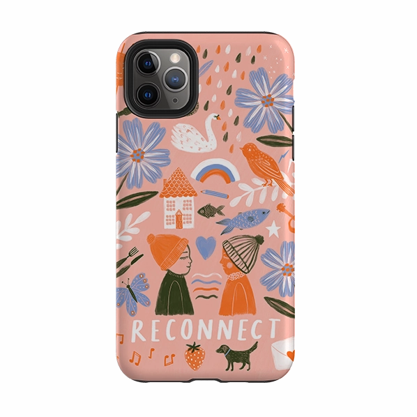 Futuristic style Rugged Design iPhone Tough Case - Reconnect Orange By Lee Foster Wilson