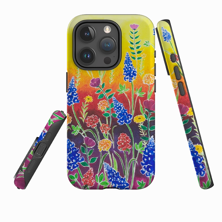 iPhone Tough Case - Wildflower Fantasy By Linda Calvert Jacobson Scratch Guard Rugged Build Texture