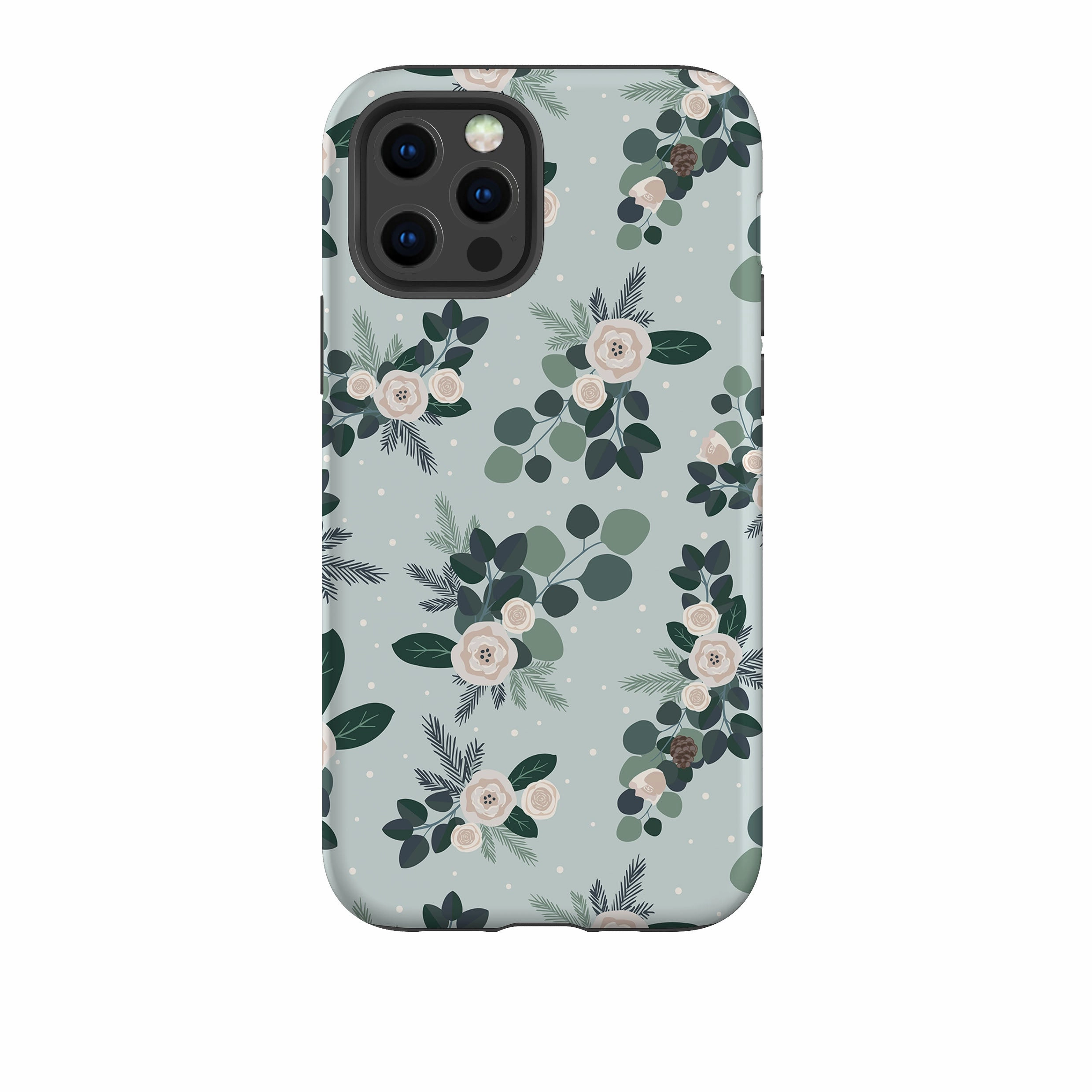 iPhone Tough Case - Blooms Of Xmas Protective Frame Design Matte Look Finish