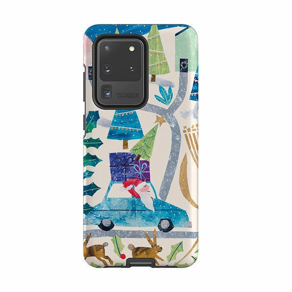 Samsung Tough Case - Santa Driving Home By Tracey English Flexible Detail