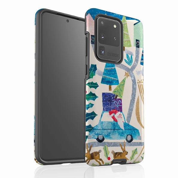 Samsung Tough Case - Santa Driving Home By Tracey English Durable Protection Layer Car Accessory