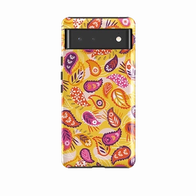 Google Tough Case -  Paisley Yellow By Ali Brookes Durable Shape Rugged Frame
