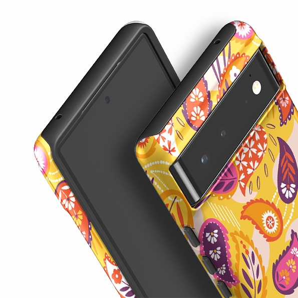 Minimal Protection Google Tough Case -  Paisley Yellow By Ali Brookes