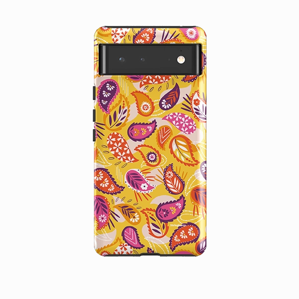 Google Tough Case -  Paisley Yellow By Ali Brookes Durable Shape Rugged Frame