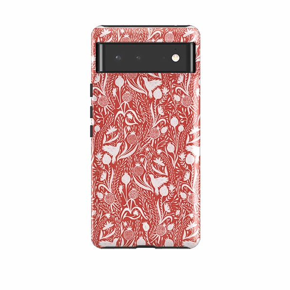 Google Tough Case -  Birds And Pomegranates By Nina Pace Flexible Edge Hybrid Protection