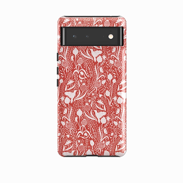 Portable Fit Stylish Surface Design Google Tough Case -  Birds And Pomegranates By Nina Pace