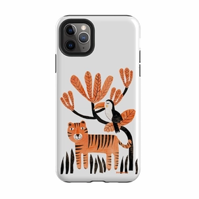 Strong Grip iPhone Tough Case - Tiger And Toucan By Tracey English