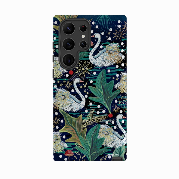 Protective Frame Design Samsung Tough Case - Swan By Emma Frances Grant